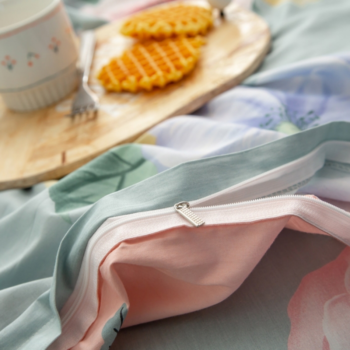 91家纺网 家纺一手货源 找家纺 绵庭 2021新款全棉12868单被套 乔安娜（绿）