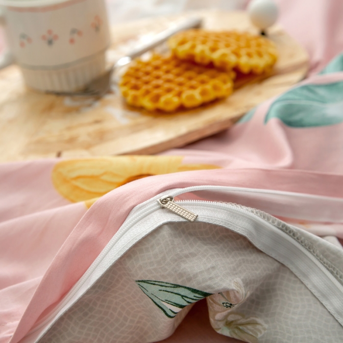 91家纺网 家纺一手货源 找家纺 绵庭 2021新款全棉12868单被套 如月花梦（粉）