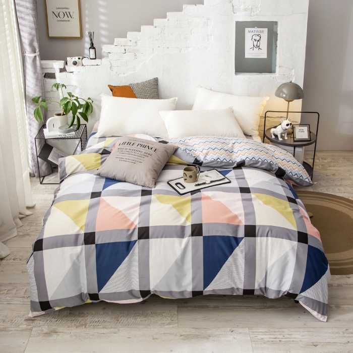 91家纺网 家纺一手货源 找家纺 绵庭 2021新款全棉12868单被套 索尔（粉）