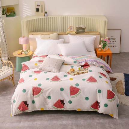 绵庭 2021新款全棉12868单被套 西瓜奶昔（米）