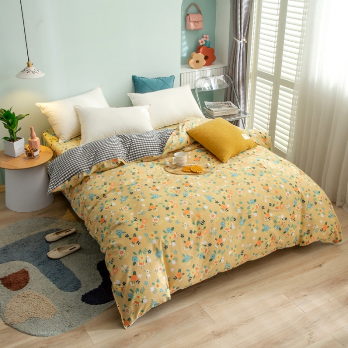 91家纺网 家纺一手货源 找家纺 绵庭 2021新款全棉12868单被套 雅汐（黄）