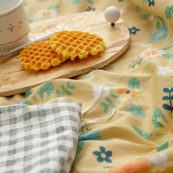 91家纺网 家纺一手货源 找家纺 绵庭 2021新款全棉12868单被套 雅汐（黄）