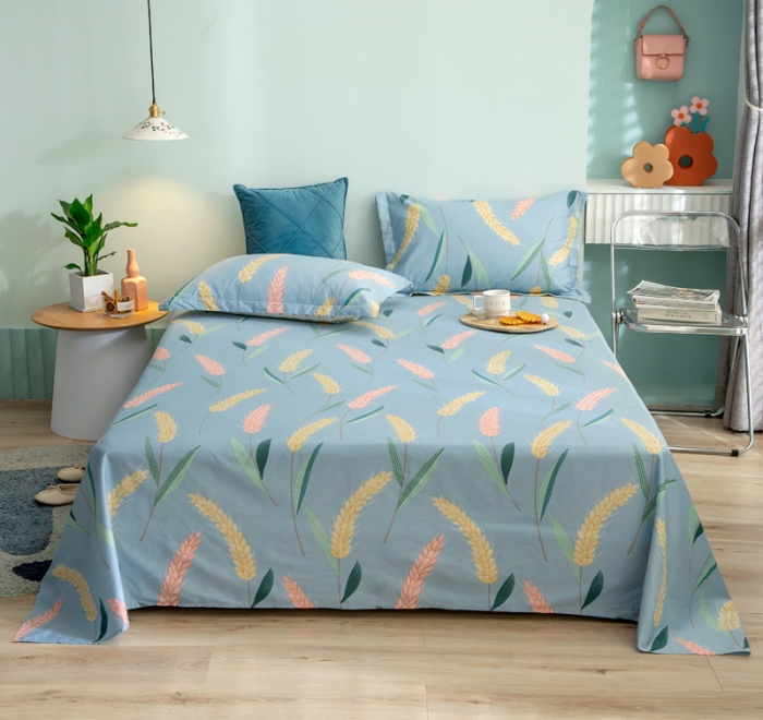 91家纺网 家纺一手货源 找家纺 绵庭 2021新款全棉12868单床单 麦香（兰）