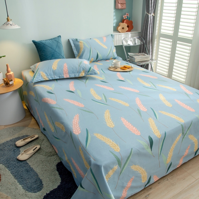 91家纺网 家纺一手货源 找家纺 绵庭 2021新款全棉12868单床单 麦香（兰）