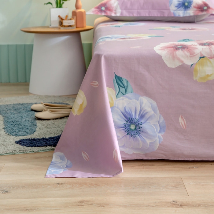 91家纺网 家纺一手货源 找家纺 绵庭 2021新款全棉12868单床单 乔安娜（粉）