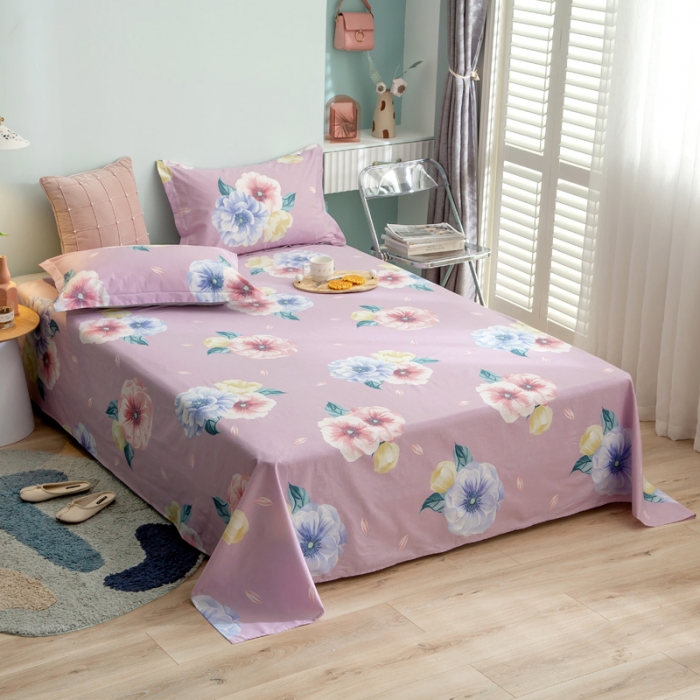 91家纺网 家纺一手货源 找家纺 绵庭 2021新款全棉12868单床单 乔安娜（粉）