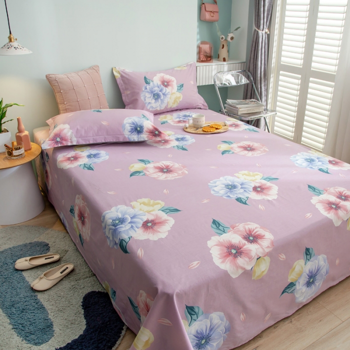 91家纺网 家纺一手货源 找家纺 绵庭 2021新款全棉12868单床单 乔安娜（粉）