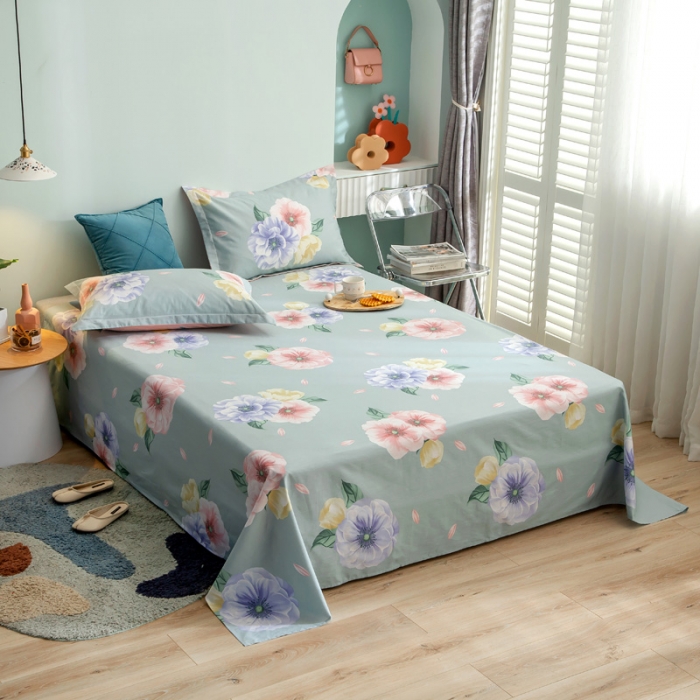 91家纺网 家纺一手货源 找家纺 绵庭 2021新款全棉12868单床单 乔安娜（绿）