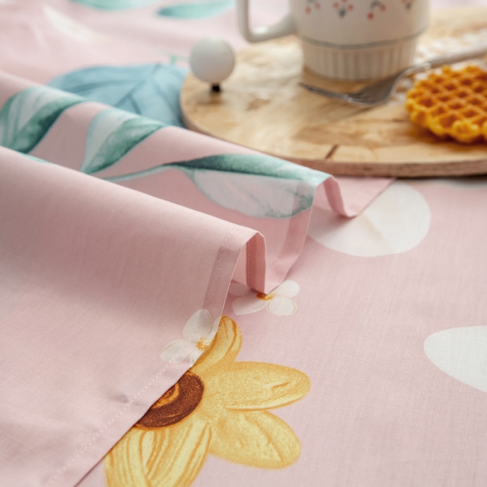 91家纺网 家纺一手货源 找家纺 绵庭 2021新款全棉12868单床单 如月花梦（粉）