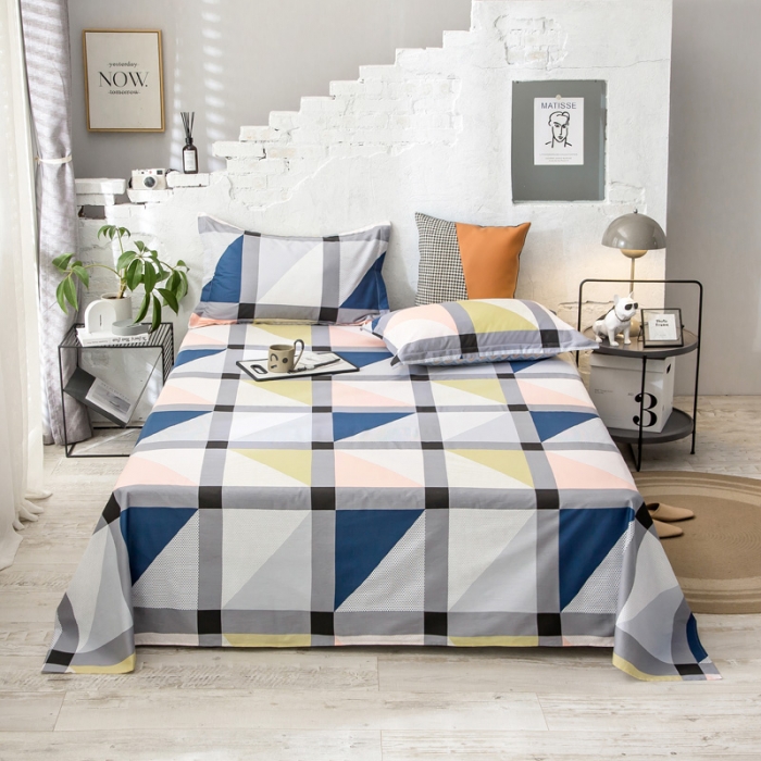 91家纺网 家纺一手货源 找家纺 绵庭 2021新款全棉12868单床单 索尔（粉）