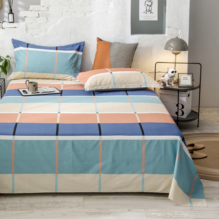 91家纺网 家纺一手货源 找家纺 绵庭 2021新款全棉12868单床单 塔娜（兰）