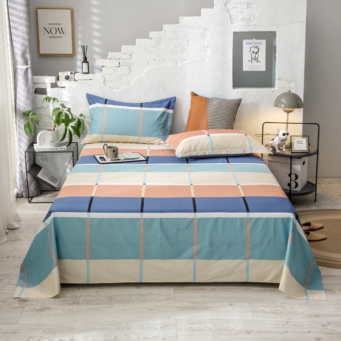 91家纺网 家纺一手货源 找家纺 绵庭 2021新款全棉12868单床单 塔娜（兰）