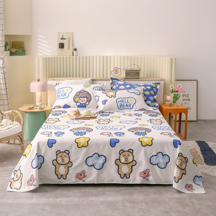 91家纺网 家纺一手货源 找家纺 绵庭 2021新款全棉12868单床单 小花仙（米）