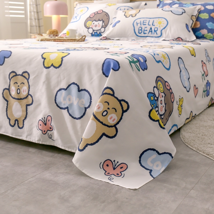 91家纺网 家纺一手货源 找家纺 绵庭 2021新款全棉12868单床单 小花仙（米）