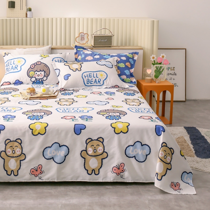 91家纺网 家纺一手货源 找家纺 绵庭 2021新款全棉12868单床单 小花仙（米）