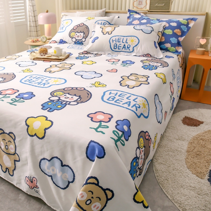 91家纺网 家纺一手货源 找家纺 绵庭 2021新款全棉12868单床单 小花仙（米）