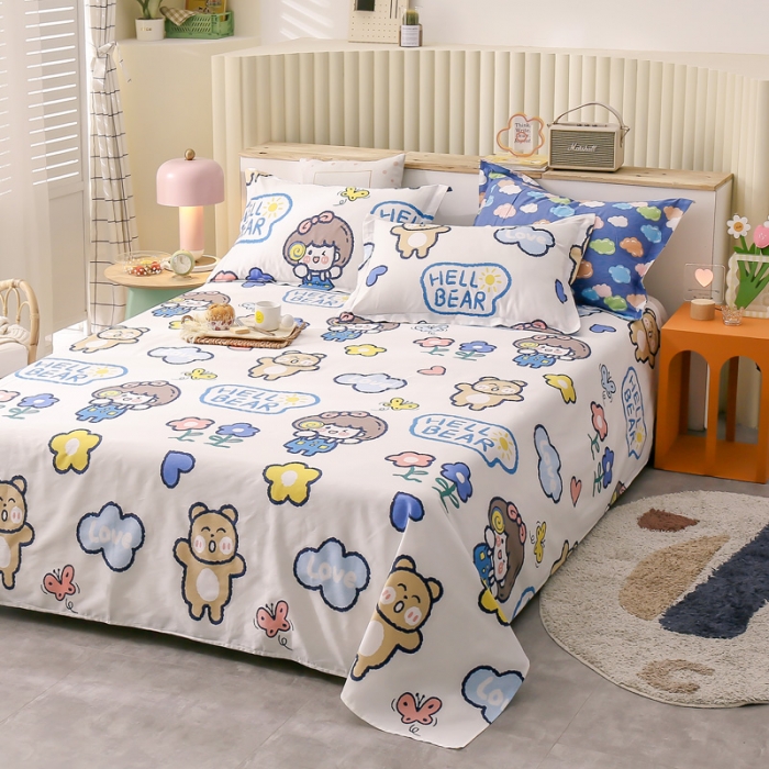 91家纺网 家纺一手货源 找家纺 绵庭 2021新款全棉12868单床单 小花仙（米）