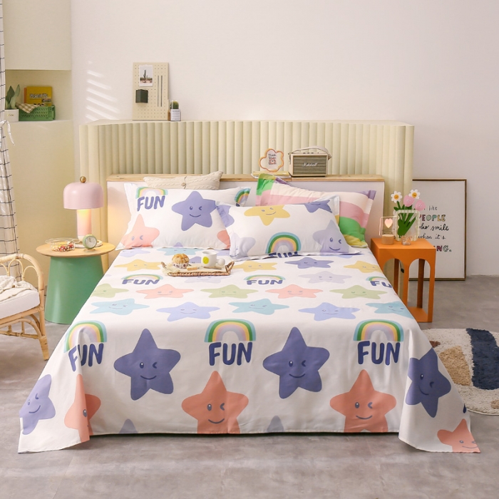 91家纺网 家纺一手货源 找家纺 绵庭 2021新款全棉12868单床单 星光闪闪