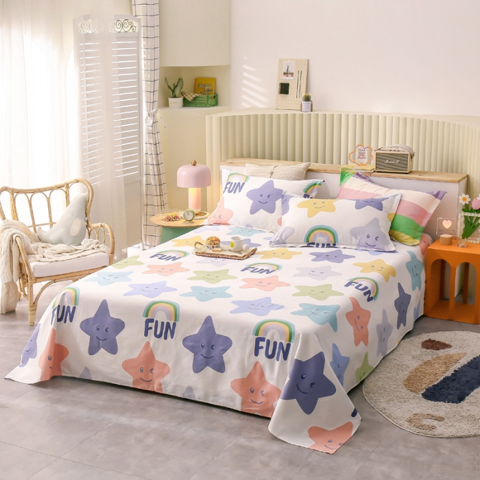 91家纺网 家纺一手货源 找家纺 绵庭 2021新款全棉12868单床单 星光闪闪