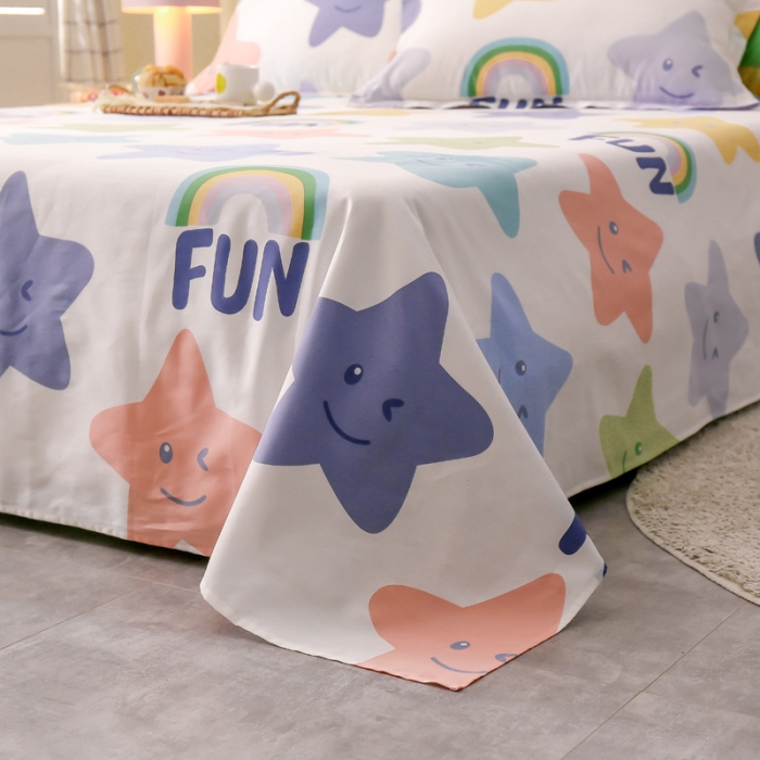 91家纺网 家纺一手货源 找家纺 绵庭 2021新款全棉12868单床单 星光闪闪