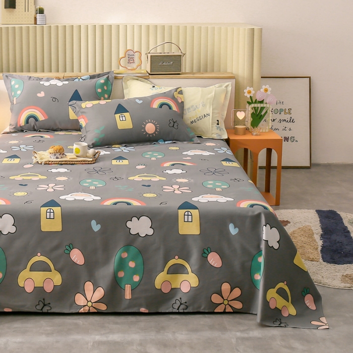 91家纺网 家纺一手货源 找家纺 绵庭 2021新款全棉12868单床单 休闲时光