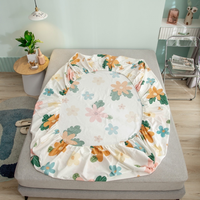 91家纺网 家纺一手货源 找家纺 绵庭 2021新款全棉12868单床笠 淡妆初夏（黄）