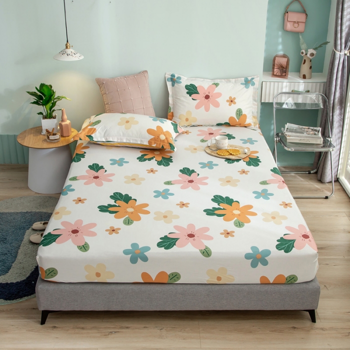 91家纺网 家纺一手货源 找家纺 绵庭 2021新款全棉12868单床笠 淡妆初夏（黄）