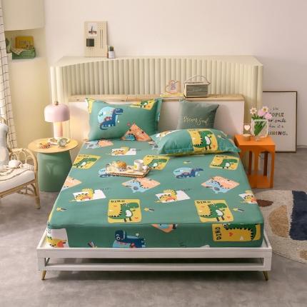 绵庭 2021新款全棉12868单床笠 恐龙家族（绿）