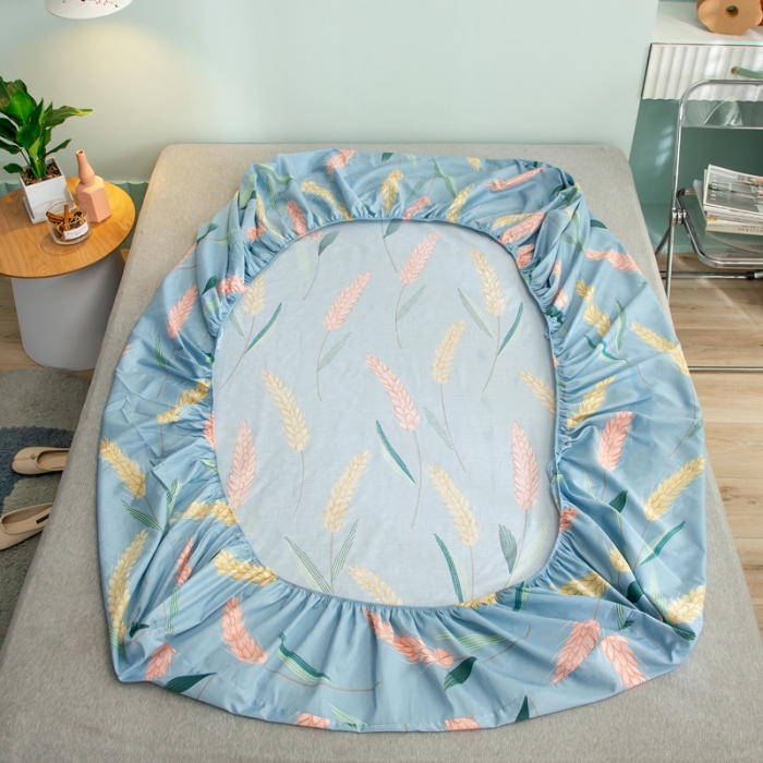 91家纺网 家纺一手货源 找家纺 绵庭 2021新款全棉12868单床笠 麦香（兰）