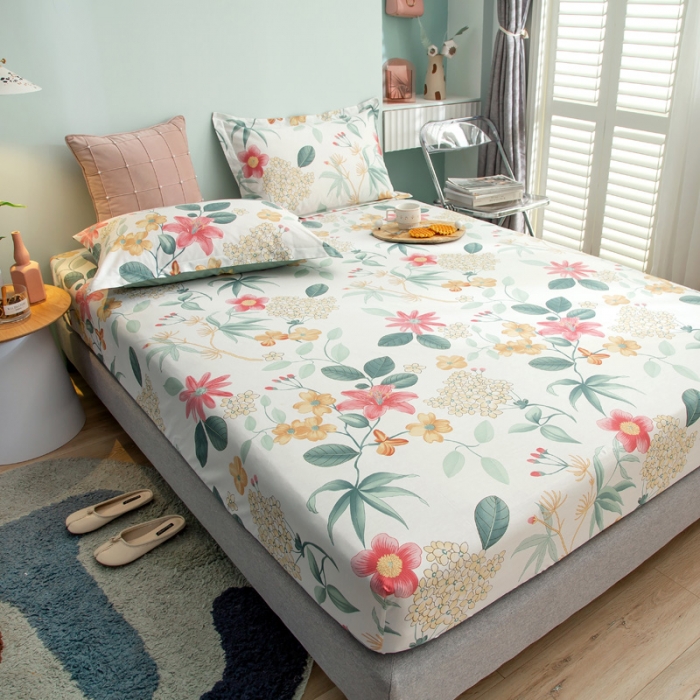 91家纺网 家纺一手货源 找家纺 绵庭 2021新款全棉12868单床笠 曼歌雅韵（米）