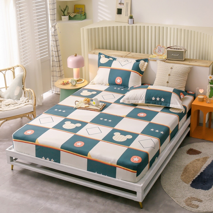 91家纺网 家纺一手货源 找家纺 绵庭 2021新款全棉12868单床笠 米奇世界（米）