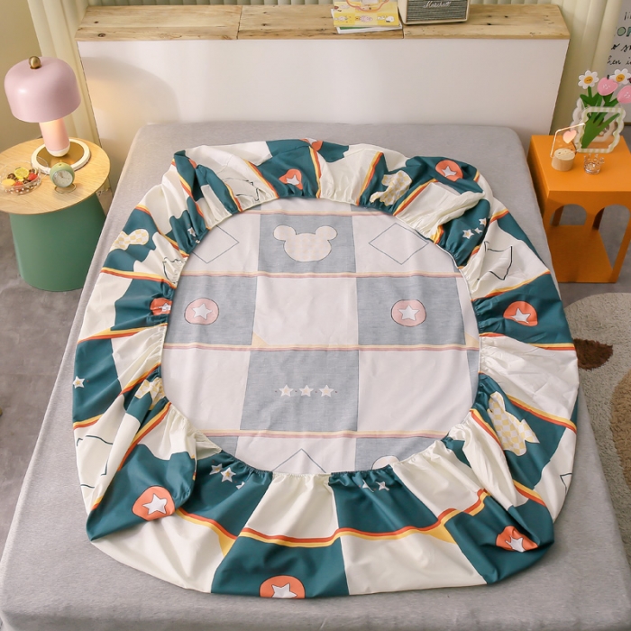 91家纺网 家纺一手货源 找家纺 绵庭 2021新款全棉12868单床笠 米奇世界（米）