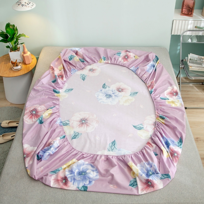 91家纺网 家纺一手货源 找家纺 绵庭 2021新款全棉12868单床笠 乔安娜（粉）