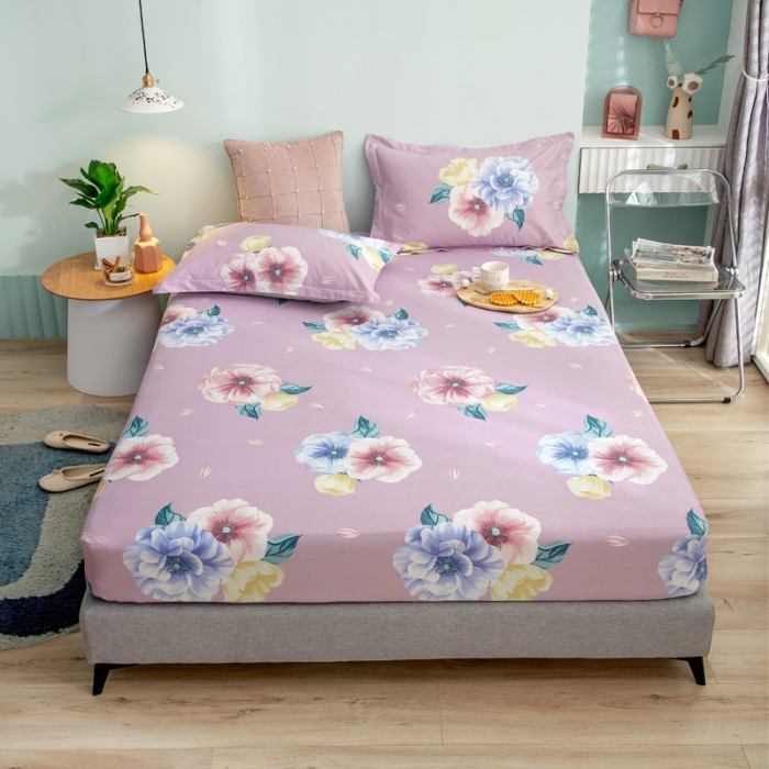 91家纺网 家纺一手货源 找家纺 绵庭 2021新款全棉12868单床笠 乔安娜（粉）