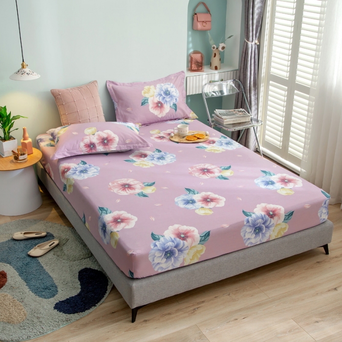 91家纺网 家纺一手货源 找家纺 绵庭 2021新款全棉12868单床笠 乔安娜（粉）