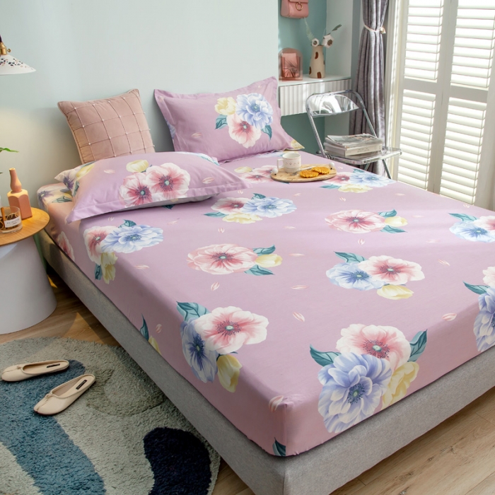 91家纺网 家纺一手货源 找家纺 绵庭 2021新款全棉12868单床笠 乔安娜（粉）