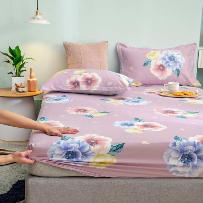 91家纺网 家纺一手货源 找家纺 绵庭 2021新款全棉12868单床笠 乔安娜（粉）