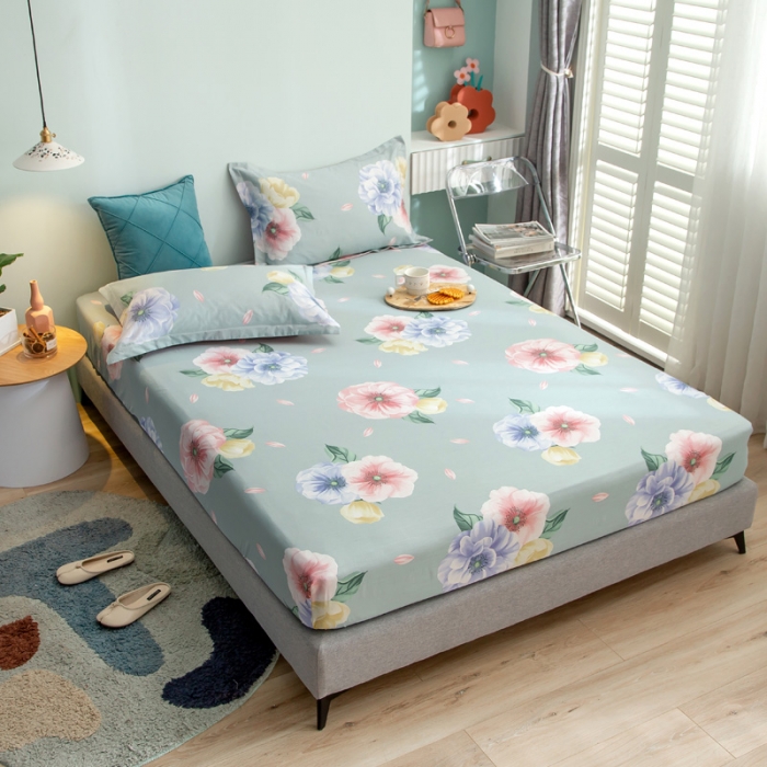 91家纺网 家纺一手货源 找家纺 绵庭 2021新款全棉12868单床笠 乔安娜（绿）