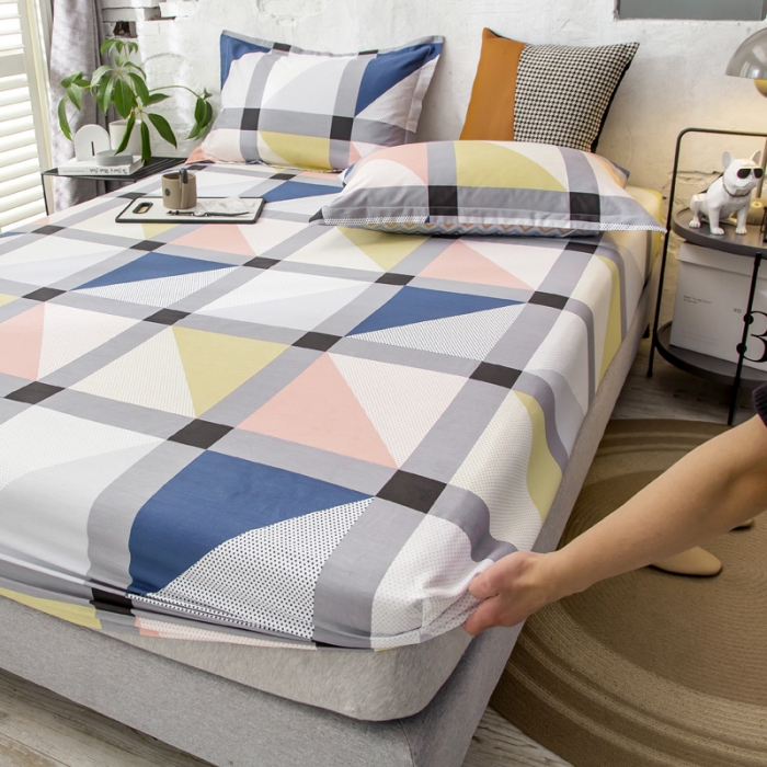 91家纺网 家纺一手货源 找家纺 绵庭 2021新款全棉12868单床笠 索尔（粉）