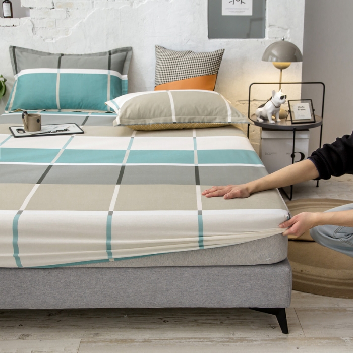 91家纺网 家纺一手货源 找家纺 绵庭 2021新款全棉12868单床笠 塔娜（咖）