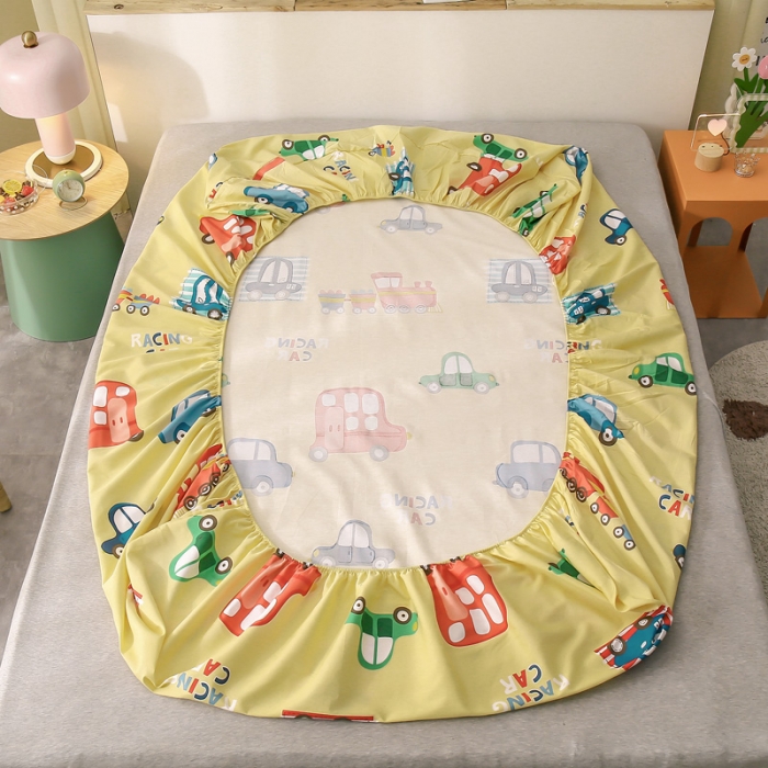 91家纺网 家纺一手货源 找家纺 绵庭 2021新款全棉12868单床笠 童年乐趣（黄）