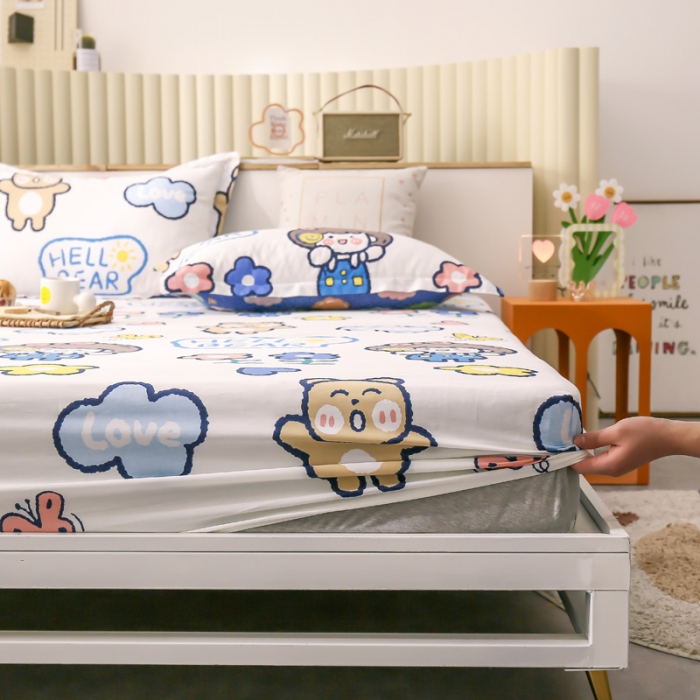 91家纺网 家纺一手货源 找家纺 绵庭 2021新款全棉12868单床笠 小花仙（米）