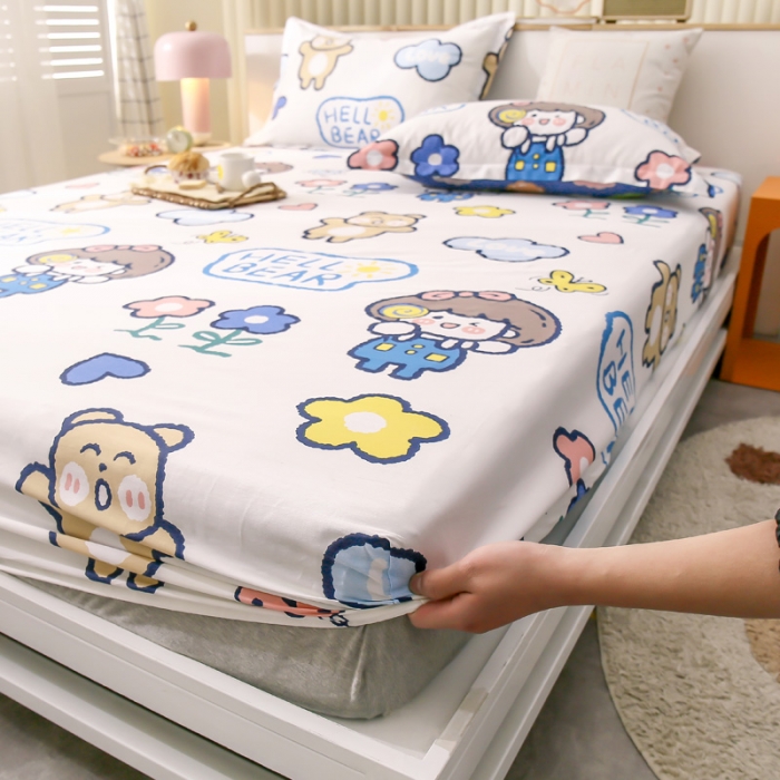 91家纺网 家纺一手货源 找家纺 绵庭 2021新款全棉12868单床笠 小花仙（米）