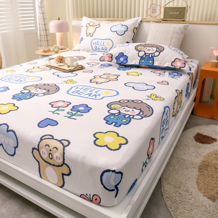 91家纺网 家纺一手货源 找家纺 绵庭 2021新款全棉12868单床笠 小花仙（米）