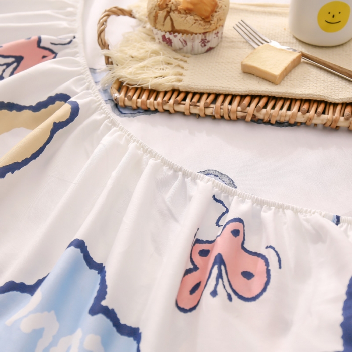 91家纺网 家纺一手货源 找家纺 绵庭 2021新款全棉12868单床笠 小花仙（米）