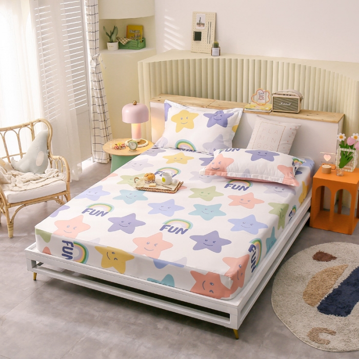 91家纺网 家纺一手货源 找家纺 绵庭 2021新款全棉12868单床笠 星光闪闪