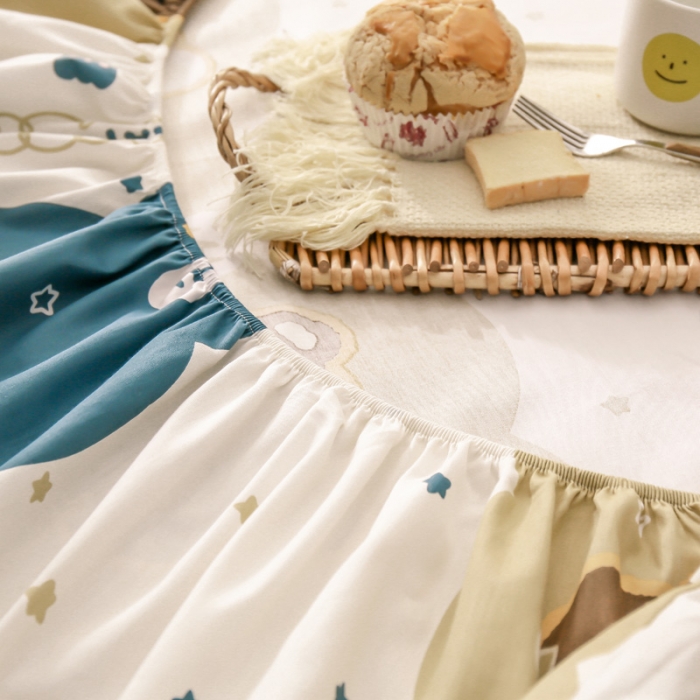 91家纺网 家纺一手货源 找家纺 绵庭 2021新款全棉12868单床笠 幸福宝贝（兰）