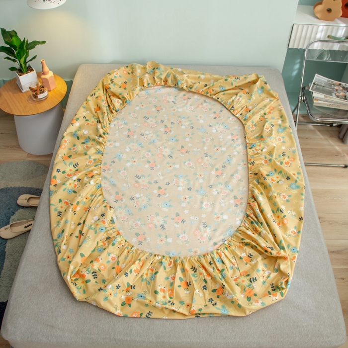 91家纺网 家纺一手货源 找家纺 绵庭 2021新款全棉12868单床笠 雅汐（黄）