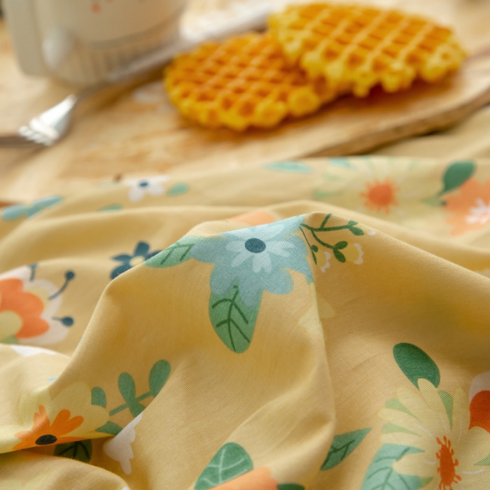 91家纺网 家纺一手货源 找家纺 绵庭 2021新款全棉12868单床笠 雅汐（黄）