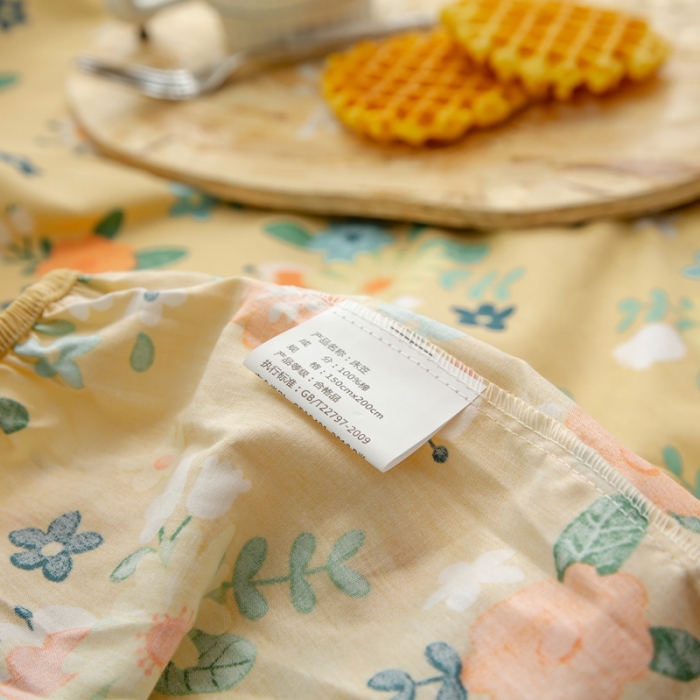 91家纺网 家纺一手货源 找家纺 绵庭 2021新款全棉12868单床笠 雅汐（黄）